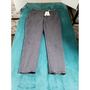 Chicos Jeans Size 2 US 12 Womens Black Zebra Pants Girlfriend Slim Leg Ankle NWT